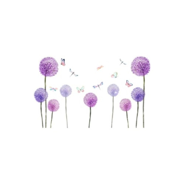 Virágos Tapéta, Absztrakt Művészet Konyhába és Étkezőbe, Lila, 2 Lapos Szett