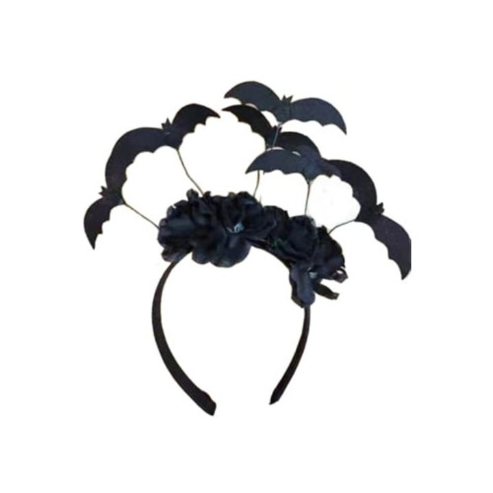 Banda de cap cu liliac negru, accesoriu costum Halloween