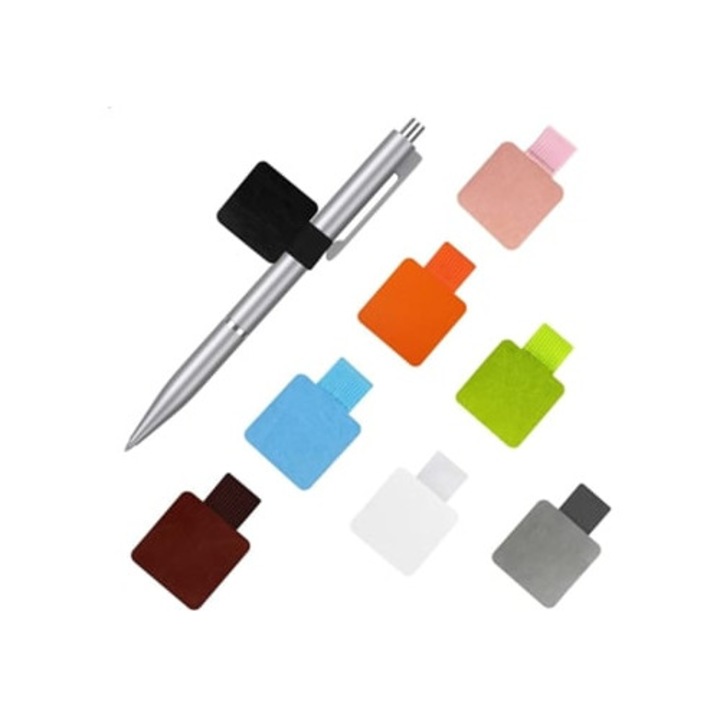 Set de 8 benzi adezive pentru pixuri Bozily, suport elastic pentru caiet, jurnal, clipboard, frigider, tableta