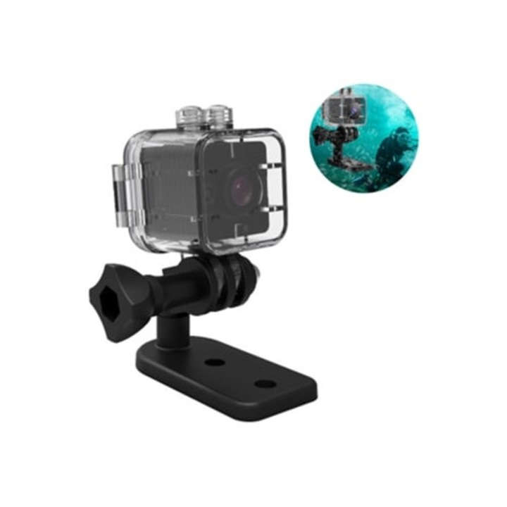 Camera mini SQ12 rezistenta la apa Full HD 1080P Viziune de noapte Detectie miscare Camera video DVR portabila pentru sport Inregistrator auto