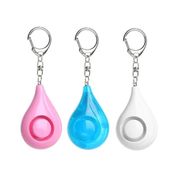 Alarma Personala de Siguranta de Urgenta, Material ABS pentru Robustete, Baterie Reincarcabila pentru Protectie Continua, 3 Bucati