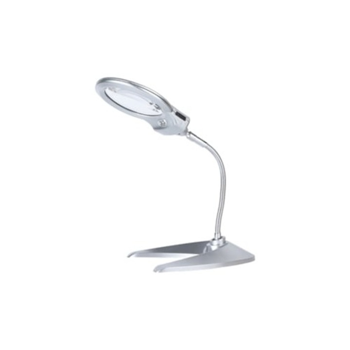 Lupa cu iluminare LED, design flexibil, alb