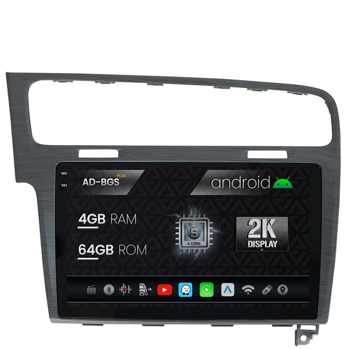 Navigatie Autodrop 2K Volkswagen Golf 7, Android OS, S-Quadcore, 4GB RAM, 64GB ROM, 10.36 Inch - AD-BGS100042K, AD-BGRKIT023A