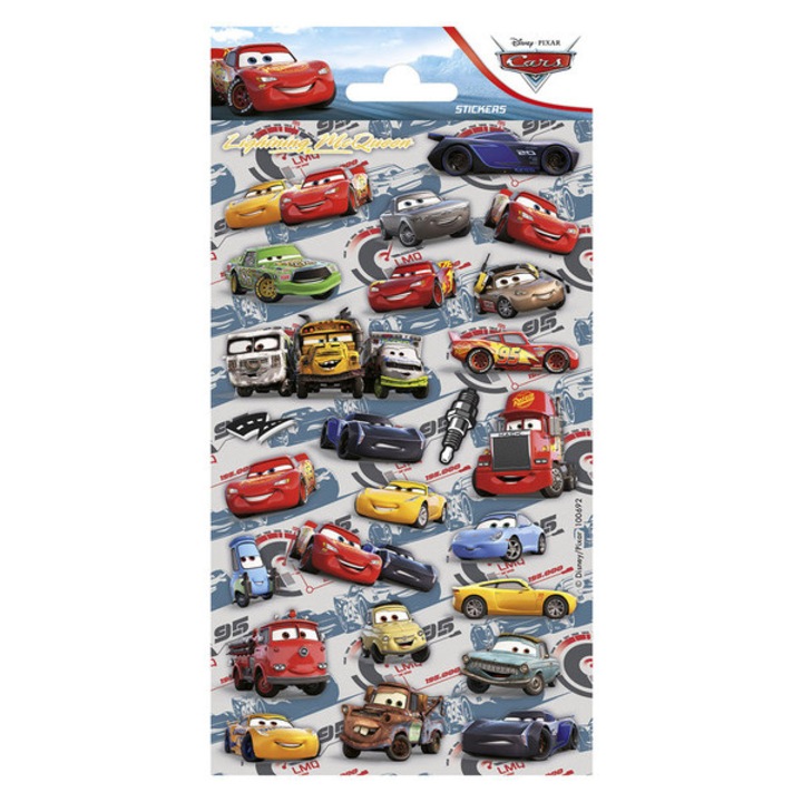 Set abtibilduri sclipicioase Cars, Totum, pentru baieti, 4 ani, dimensiuni variate