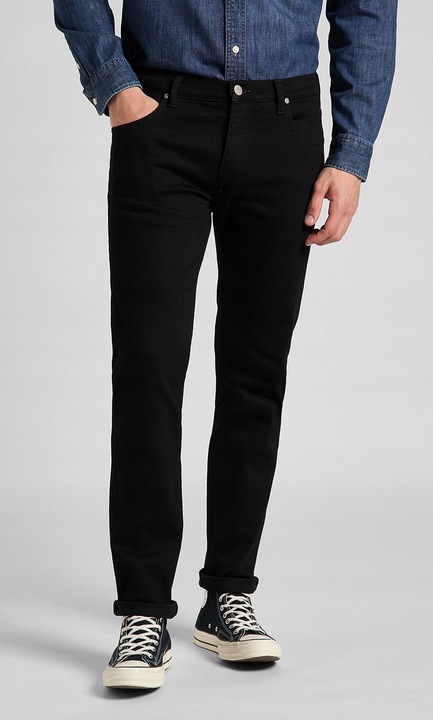 Férfi farmernadrág Lee Rider, pamut/elasztán, fekete, W28-L32 US