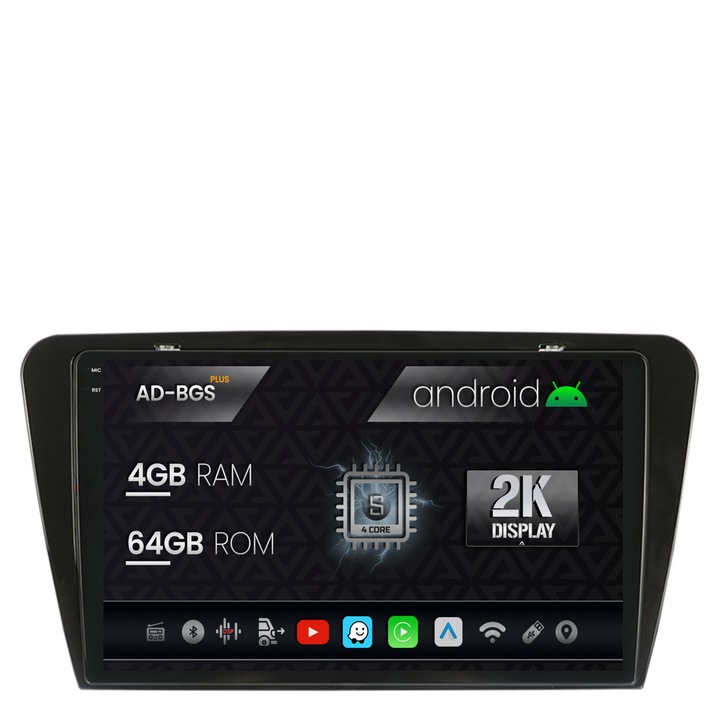Navigatie Autodrop 2K Skoda Octavia 3 (2013-2018), Android OS, S-Quadcore, 4GB RAM, 64GB ROM, 10.36 Inch - AD-BGS100042K, AD-BGRKIT026