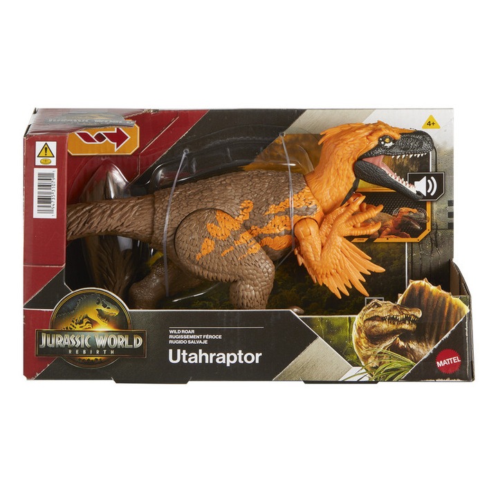 Figurină dinozaur atacator cu sunete, Mattel, Jurassic World SAGA, culori variate