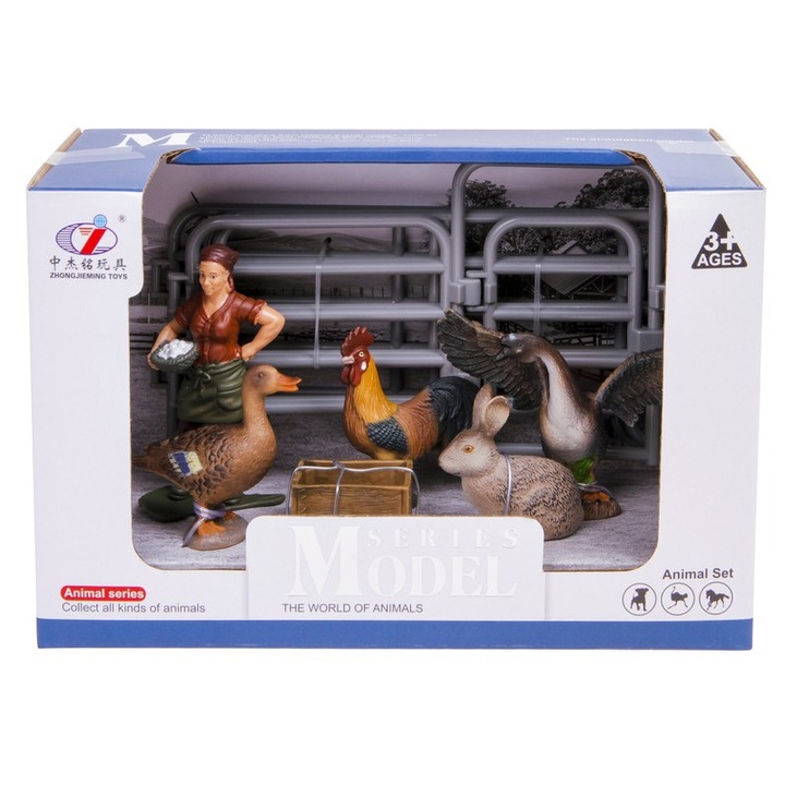 Set de joacă figurine animale de fermă, multicolor, 3 tipuri