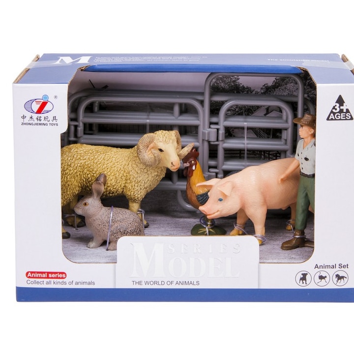 Set de joc figurine animale de companie, 2 tipuri, multicolor
