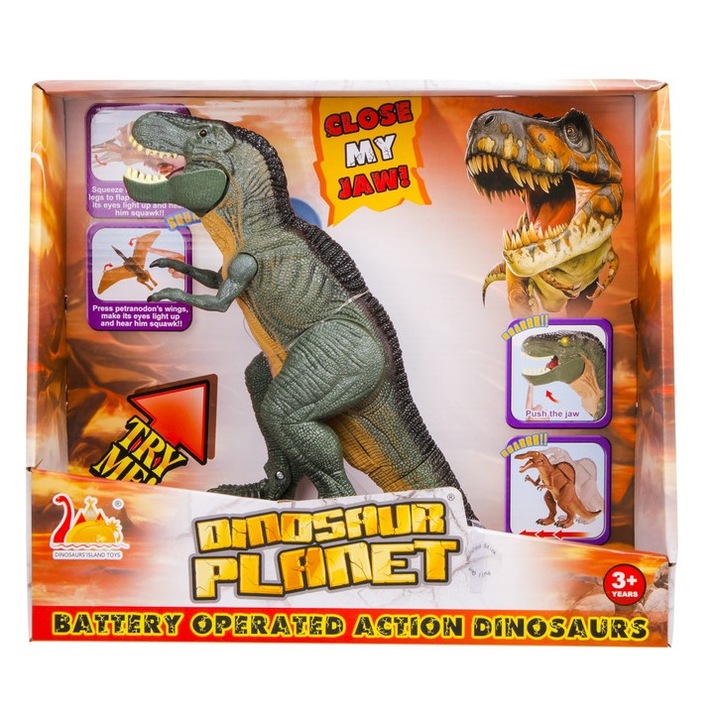 Dinozaur care merge - lumineaza, scoate sunete