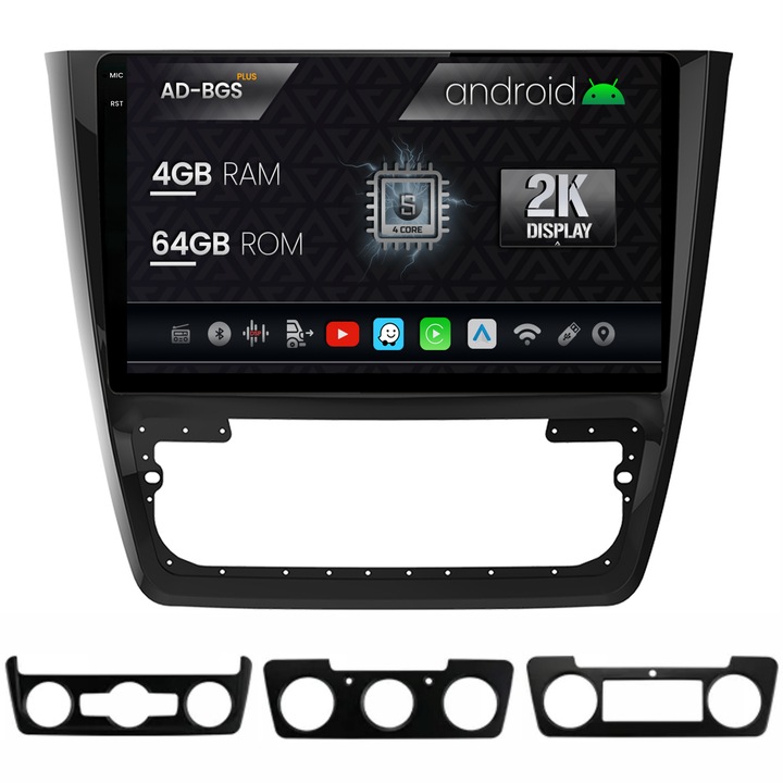 Navigatie Autodrop 2K Skoda Yeti, Android OS, S-Quadcore, 4GB RAM, 64GB ROM, 10.36 Inch - AD-BGS100042K, AD-BGRKIT040