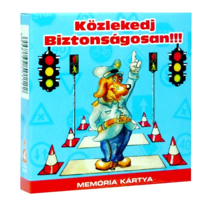 Joc de societate, Circulati in siguranta", 34 de carti, pentru copii, limba maghiara