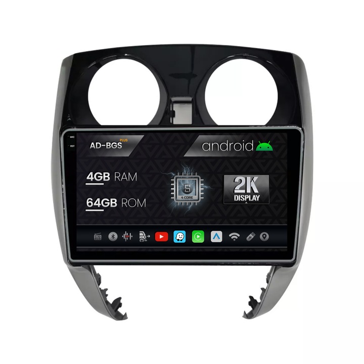 Navigatie Autodrop 2K Nissan Note (2012-2019), Android OS, S-Quadcore, 4GB RAM, 64GB ROM, 10.36 Inch - AD-BGS100042K, AD-BGRKIT167