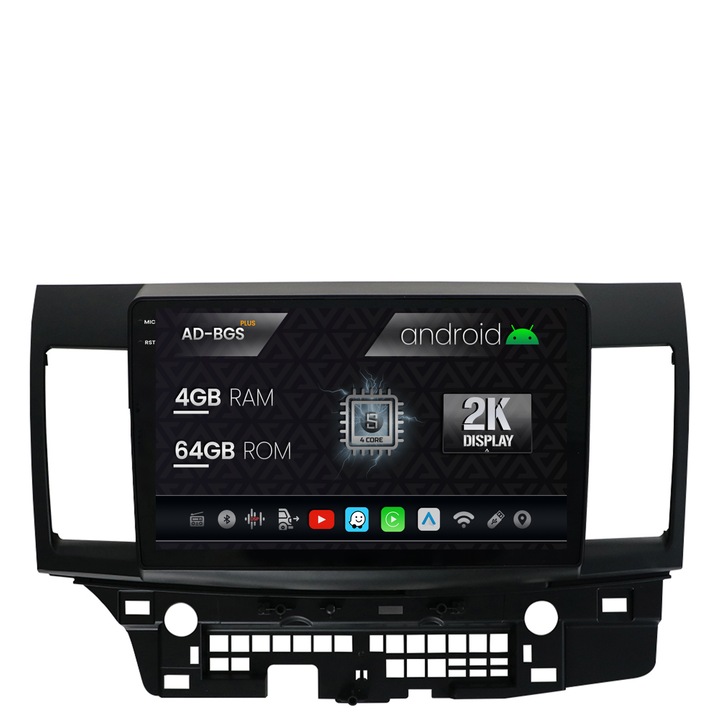 Navigatie Autodrop 2K Mitsubishi Lancer (2007-2016), Android OS, S-Quadcore, 4GB RAM, 64GB ROM, 10.36 Inch - AD-BGS100042K, AD-BGRKIT269