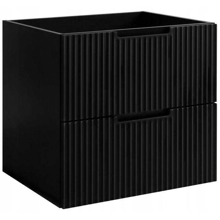 Шкаф за баня, RODAN, 60x57x46 см, Материал МДФ, Ламинирана плоскост 16 мм, Гръб HDF 3 мм, 2 чекмеджета, Черен