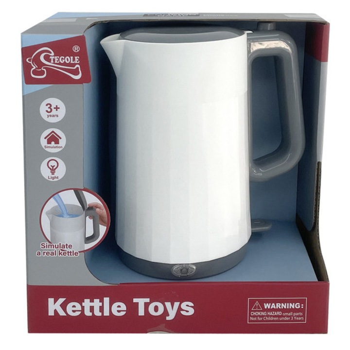 Fierbător de apă, set accesorii bucătărie copii, plastic, design realist