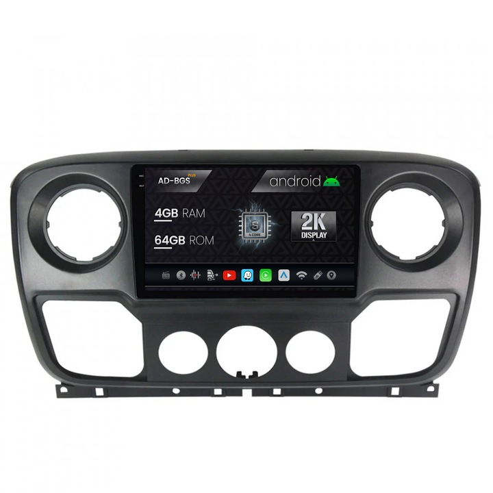 Navigatie Autodrop 2K Opel Movano, Renault Master, Nissan NV400 (2011-2021), Android OS, S-Quadcore, 4GB RAM, 64GB ROM, 10.36 Inch - AD-BGS100042K, AD-BGRKIT388V2