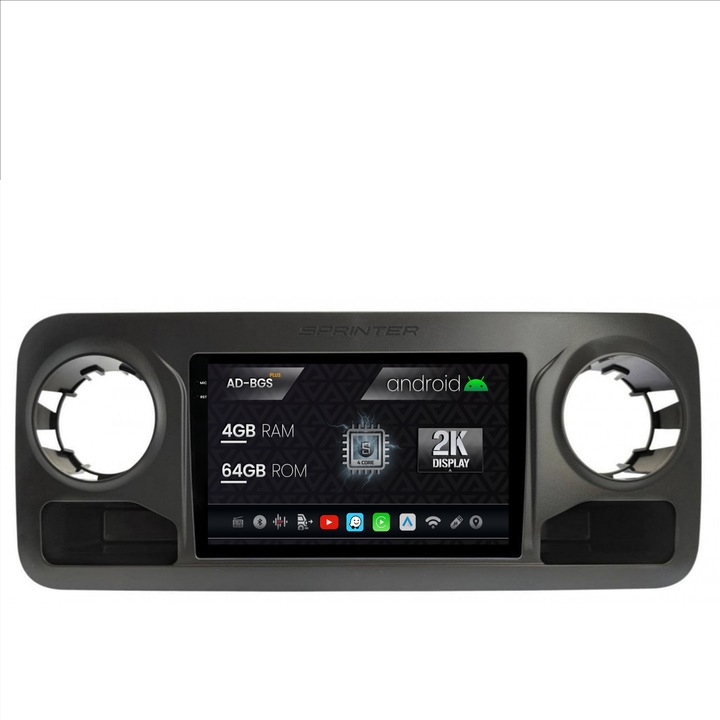Navigatie Autodrop 2K Mercedes Benz Sprinter, Android OS, S-Quadcore, 4GB RAM, 64GB ROM, 10.36 Inch - AD-BGS100042K, AD-BGRKIT407V2