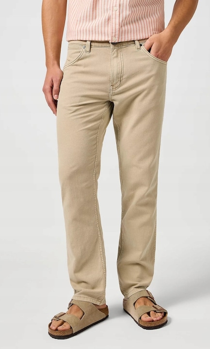 Blugi barbati Wrangler Greensboro, bumbac/in, bej