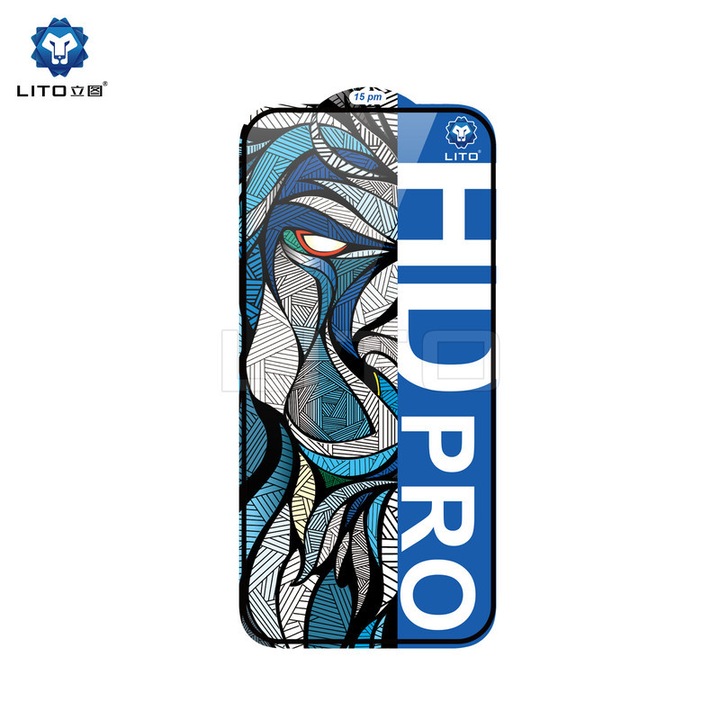 Защитно фолио за екран на мобилен телефон Lito HD Clear, прозрачно, комплект от 10 броя, черен контур, за iPhone 16 Pro Max