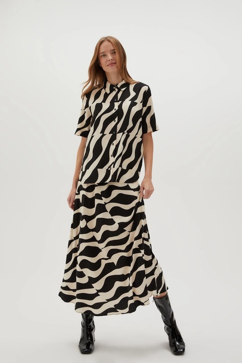 Fustă MOODO neagră model, viscoz, Negru