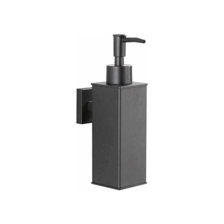 Rozsdamentes acél szappanadagoló, klasszikus design, matt fekete kivitel, konyhába vagy fürdőszobába