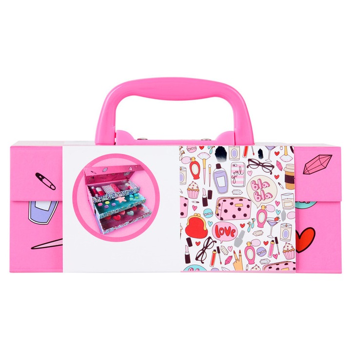 Set machiaj copii, Slammer, cutie cu 3 etaje, multicolor, pentru 4 ani