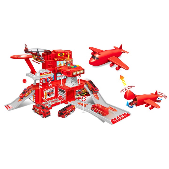 Statie de pompieri muzicala, cu turn luminos intermitent