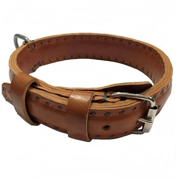 Zgarda pentru caine din piele naturala maro, dublata (70cm / 40mm / 10mm) Zgarda pentru caine din piele naturala maro, dublata (70cm / 40mm / 10mm)