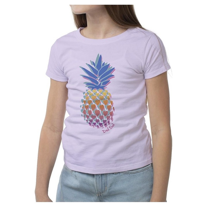 Ananász Szerelem Póló - Spectrachrome Kristályok, rejtett színek, amelyek napfény hatására változnak, lila, 7-8 év, DelSol
