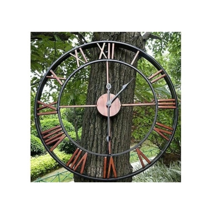 Vas kerti díszóra, nagy római számok, 40 cm