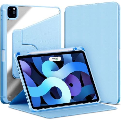Husa 360 Smart Cover compatibila cu iPad Air 13" 2025, M3, Pencil Slot Rebound, Wake-Sleep, Camera Protection, Bleu