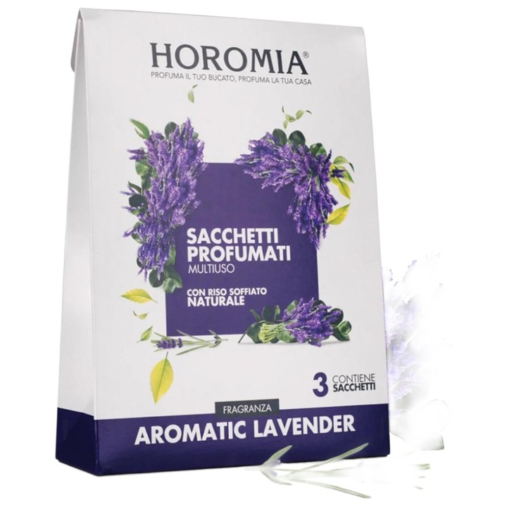 Saculeti Parfumati cu Orez Lavender, Horomia, 3 Bucati