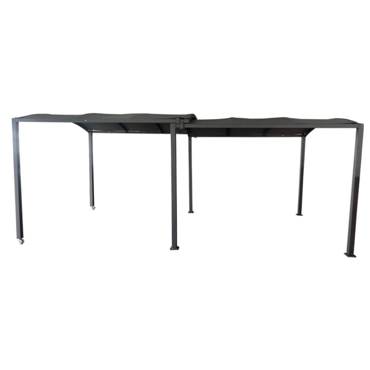 Pergola Dubla Premium CARPORT din Otel 295×570 cm – Cadru Rezistent, Acoperis Textil, Design Elegant pentru Gradina si Terasa