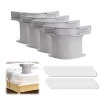 Set 4 Suporturi Pentru Prindere Cearsaf de Saltea – Sistem Anti-Sifonare si Anti-Derapant, Fixare Ferma pe Saltea, Material Rezistent, Fara BPA, Gri