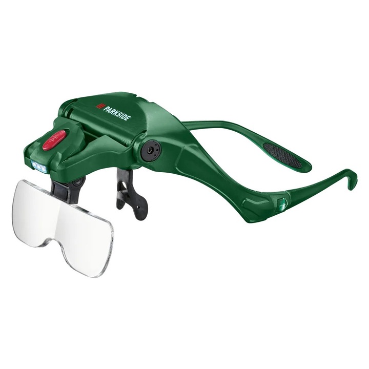 Ochelari cu lupa si LED Parkside cu 5 lentile diferite de marire, interschimbabile