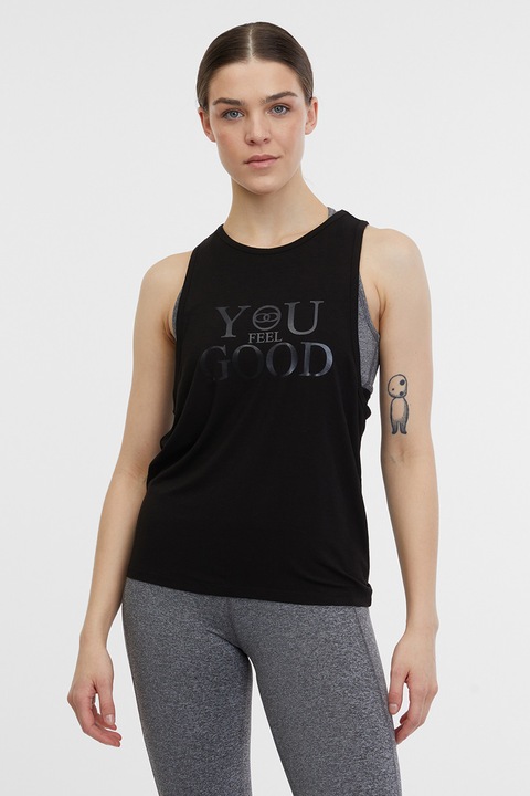 Orsay, Top cu decupaj pe partea din spate pentru fitness, Negru