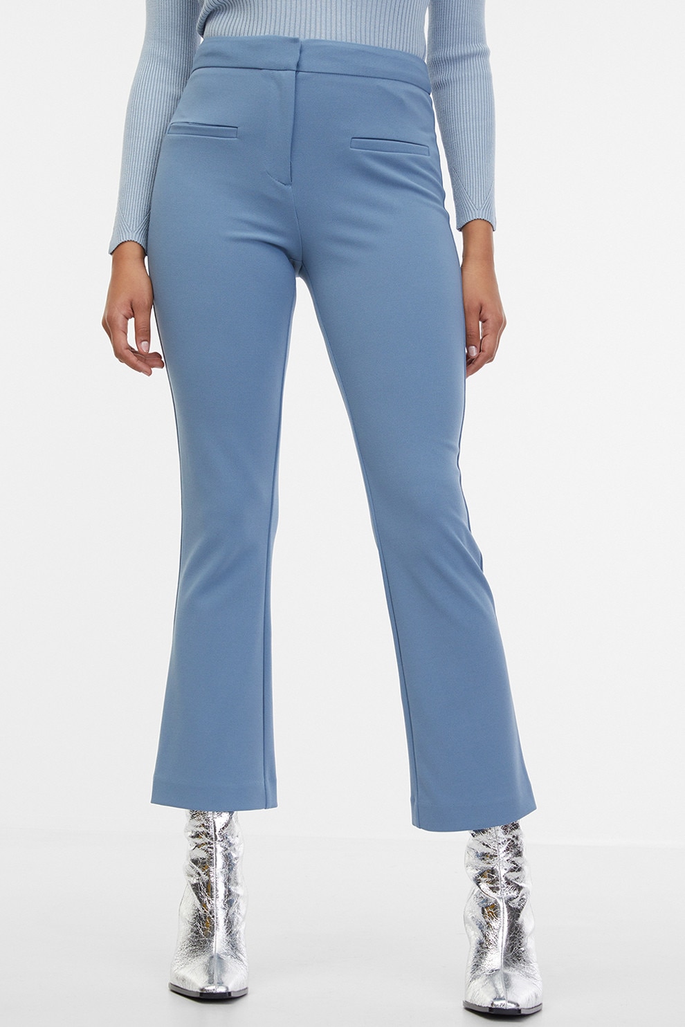Orsay, Pantaloni cu croiala kick flared, Albastru deschis, 40