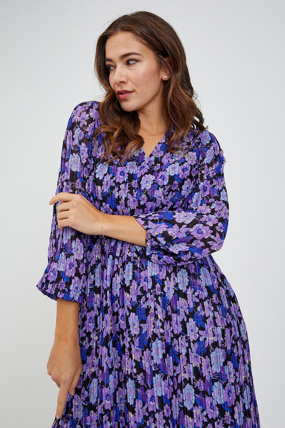 orsay, Rochie midi cu pliuri, Lila, Albastru, 38