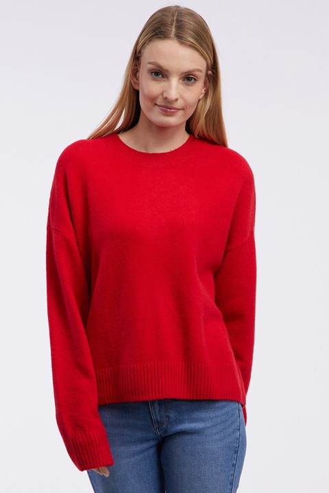 Orsay, Pulover regular fit tricotat, Rosu inchis