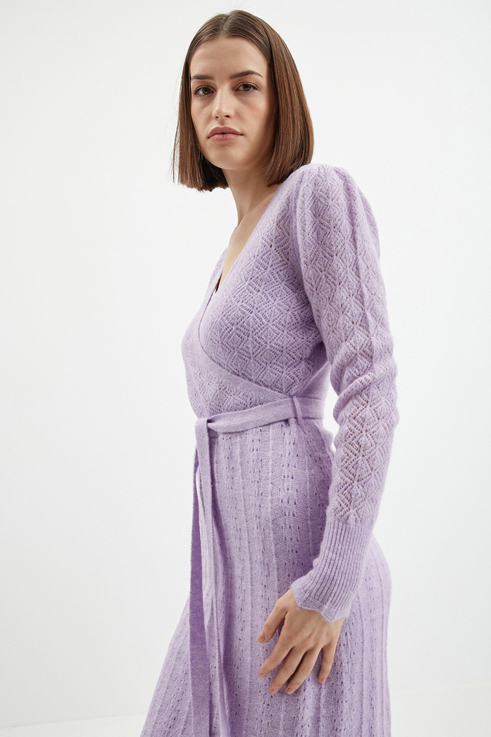 orsay, Rochie petrecuta din tricot fin, Lila, M