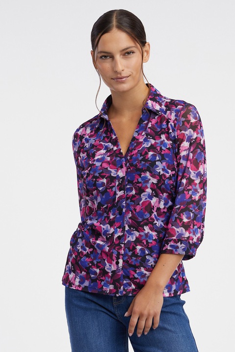 orsay, Camasa cu imprimeu si guler clasic, Lila/Albastru