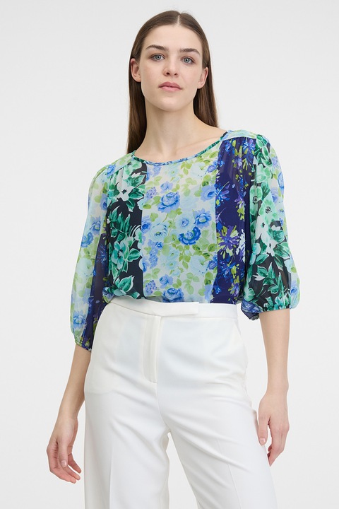 orsay, Bluza lejera cu imprimeu floral, Verde deschis/Albastru
