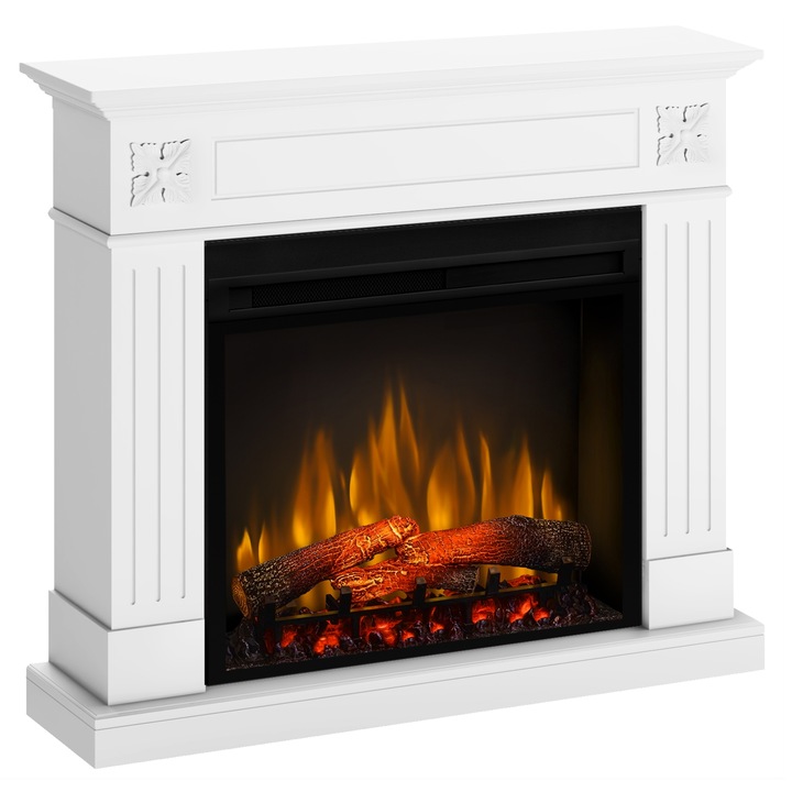 Semineu electric London Alb cu focar electric 3D Dimplex Optiflame XHD28 si sunet