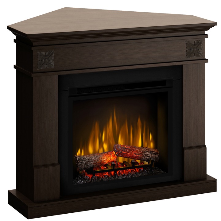 Semineu electric Lisabona Flower Drept/Colt Wenge cu focar electric 3D Dimplex Optiflame XHD23 si sunet