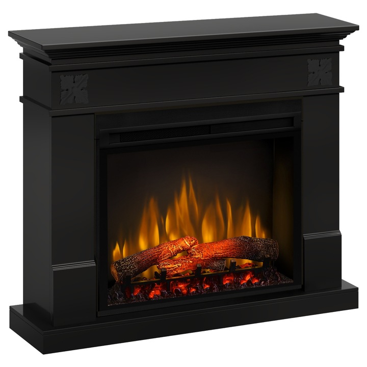 Semineu electric Lisabona Flower Negru cu focar electric 3D Dimplex Optiflame XHD28 si sunet
