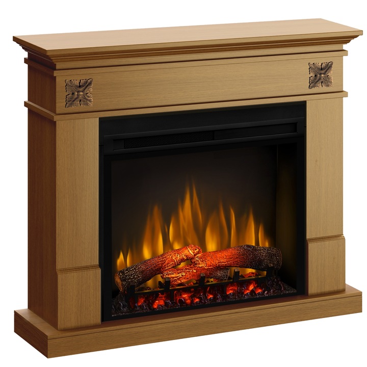 Semineu electric Lisabona Flower Stejar cu focar electric 3D Dimplex Optiflame XHD28 si sunet
