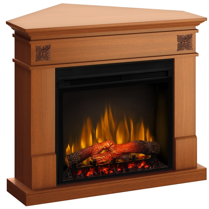 Semineu electric Lisabona Flower Drept/Colt Cires cu focar electric 3D Dimplex Optiflame XHD28 si sunet