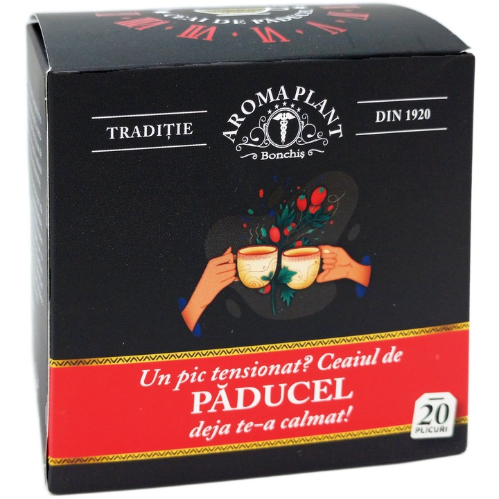 Ceai de Paducel flori frunze (Crataegus monogyna), 100% natural fara aditivi sau pesticide, plic dublu, 20doze, Fitoterapeut Bonchis