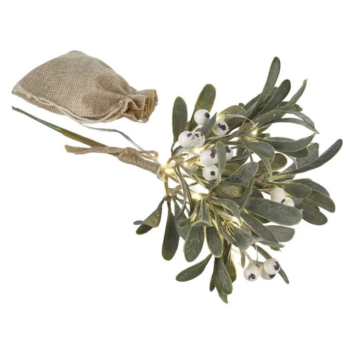 Decoratiune luminoasa, Emos, Creanga de vasc, verde/alb, 18x18x30cm